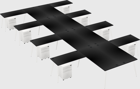 Shared l-shaped office desk system