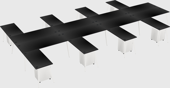 Shared l-shaped office desk system