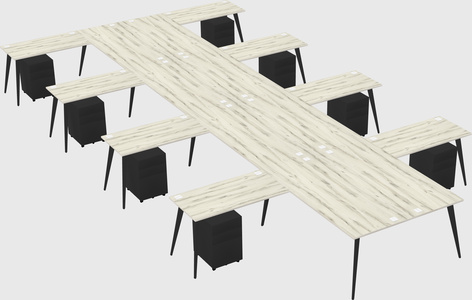 Shared l-shaped office desk system