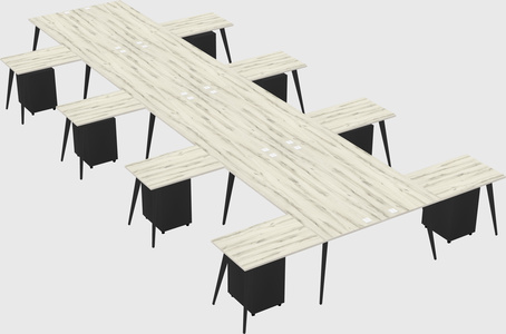 Shared l-shaped office desk system