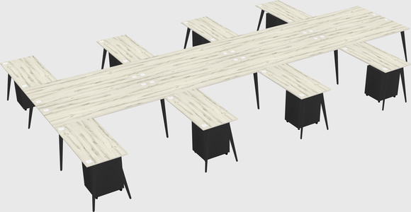 Shared l-shaped office desk system