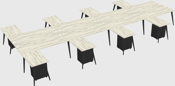 Shared l-shaped office desk system