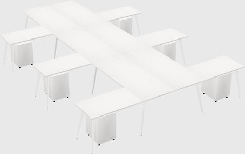 Shared l-shaped office desk system