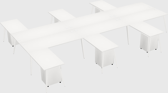 Shared l-shaped office desk system