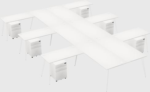 Shared l-shaped office desk system
