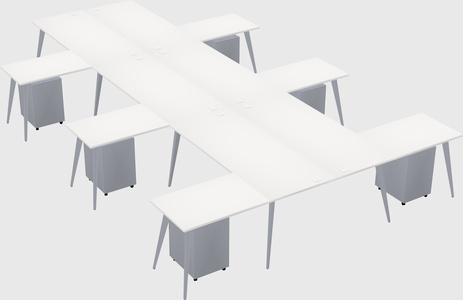 Shared l-shaped office desk system
