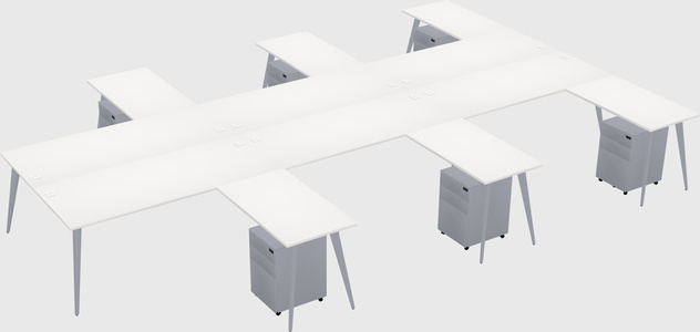 Shared L-shaped Office Desk System