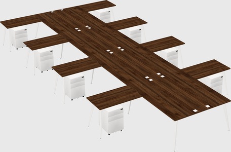 Shared l-shaped office desk system