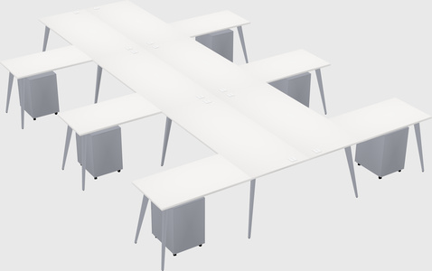 Shared l-shaped office desk system