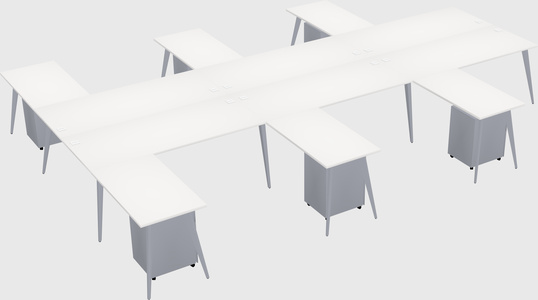 Shared l-shaped office desk system