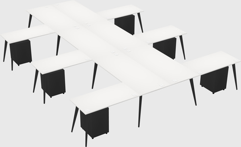 Shared l-shaped office desk system