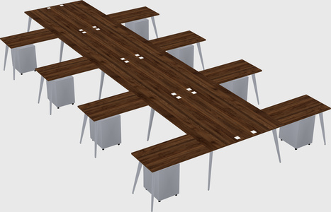 Shared l-shaped office desk system
