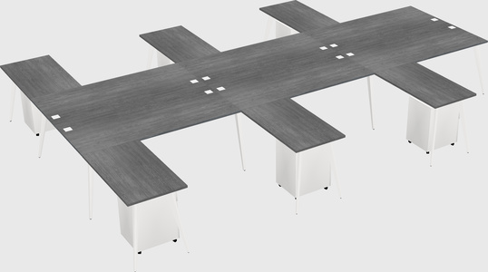 Shared l-shaped office desk system