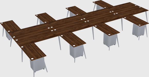 Shared l-shaped office desk system