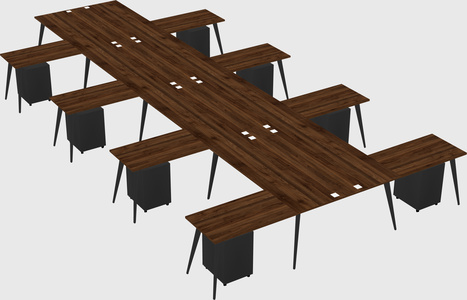 Shared l-shaped office desk system