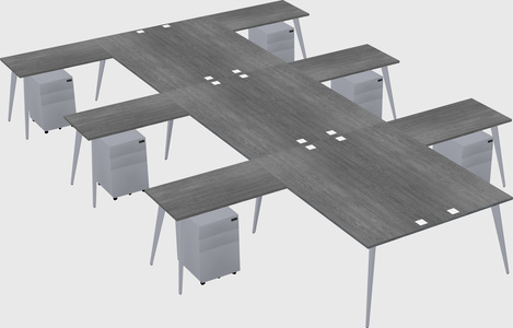 Shared l-shaped office desk system
