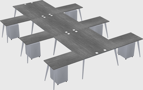 Shared l-shaped office desk system