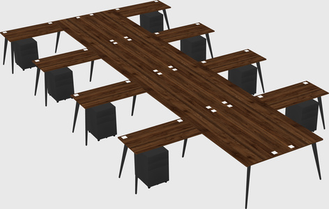 Shared l-shaped office desk system