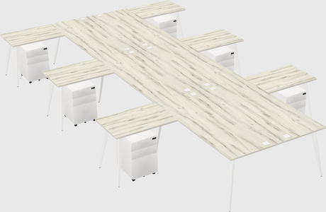 Shared l-shaped office desk system