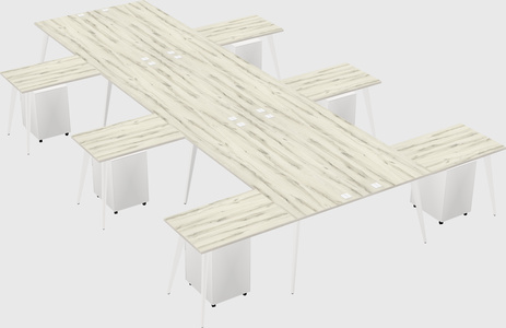 Shared l-shaped office desk system