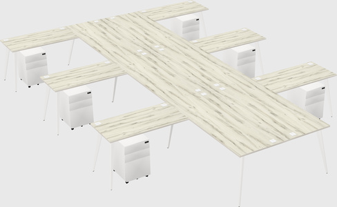 Shared l-shaped office desk system