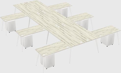 Shared l-shaped office desk system