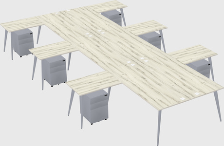 Shared l-shaped office desk system