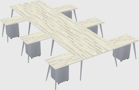 Shared l-shaped office desk system