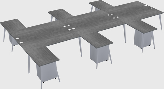 Shared l-shaped office desk system