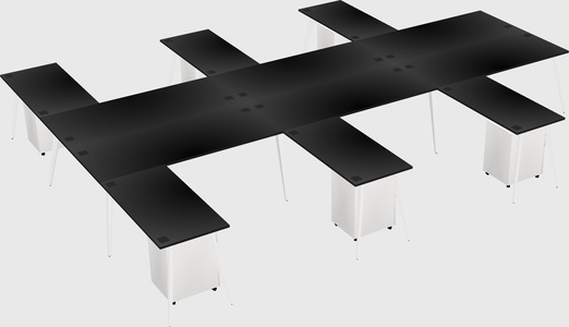 Shared l-shaped office desk system