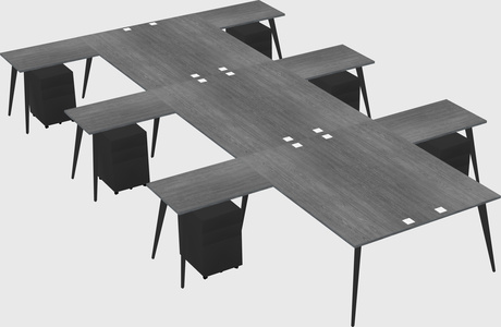 Shared l-shaped office desk system