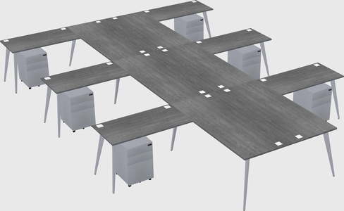 Shared l-shaped office desk system