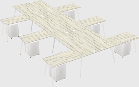Shared l-shaped office desk system
