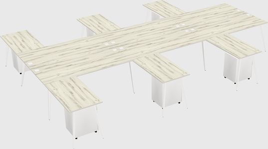 Shared l-shaped office desk system
