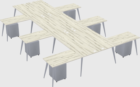 Shared l-shaped office desk system