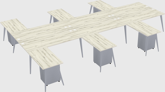 Shared l-shaped office desk system