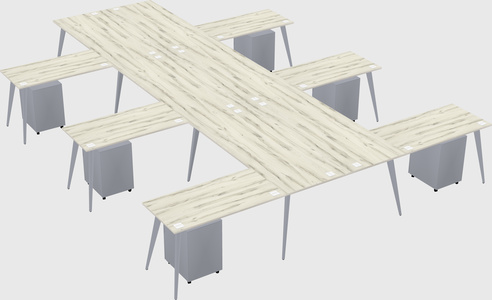 Shared l-shaped office desk system