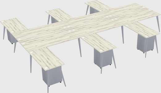 Shared l-shaped office desk system