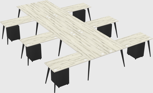 Shared l-shaped office desk system