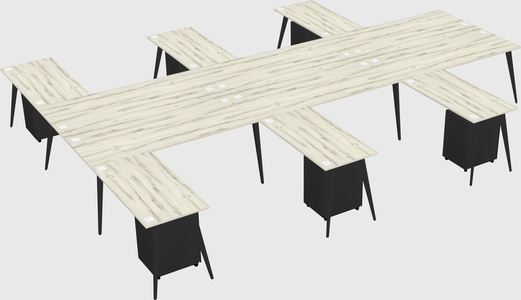 Shared l-shaped office desk system