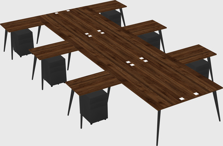 Shared l-shaped office desk system