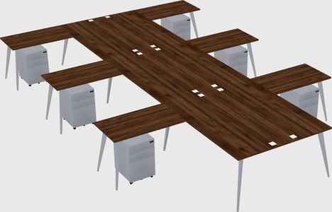 Shared l-shaped office desk system