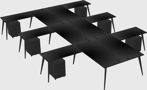 Shared l-shaped office desk system