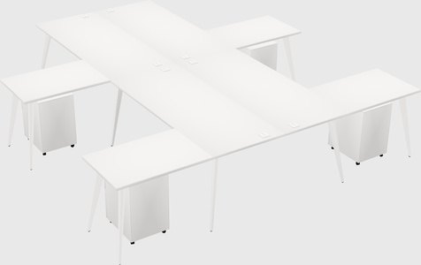 Shared l-shaped office desk system