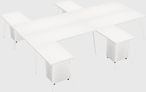 Shared l-shaped office desk system