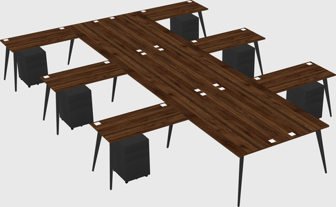 Shared l-shaped office desk system