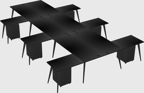 Shared l-shaped office desk system