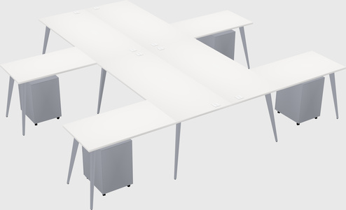 Shared l-shaped office desk system