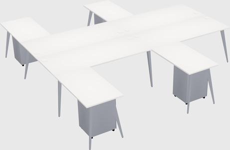 Shared l-shaped office desk system