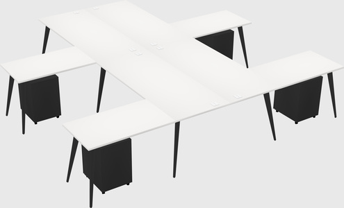 Shared l-shaped office desk system